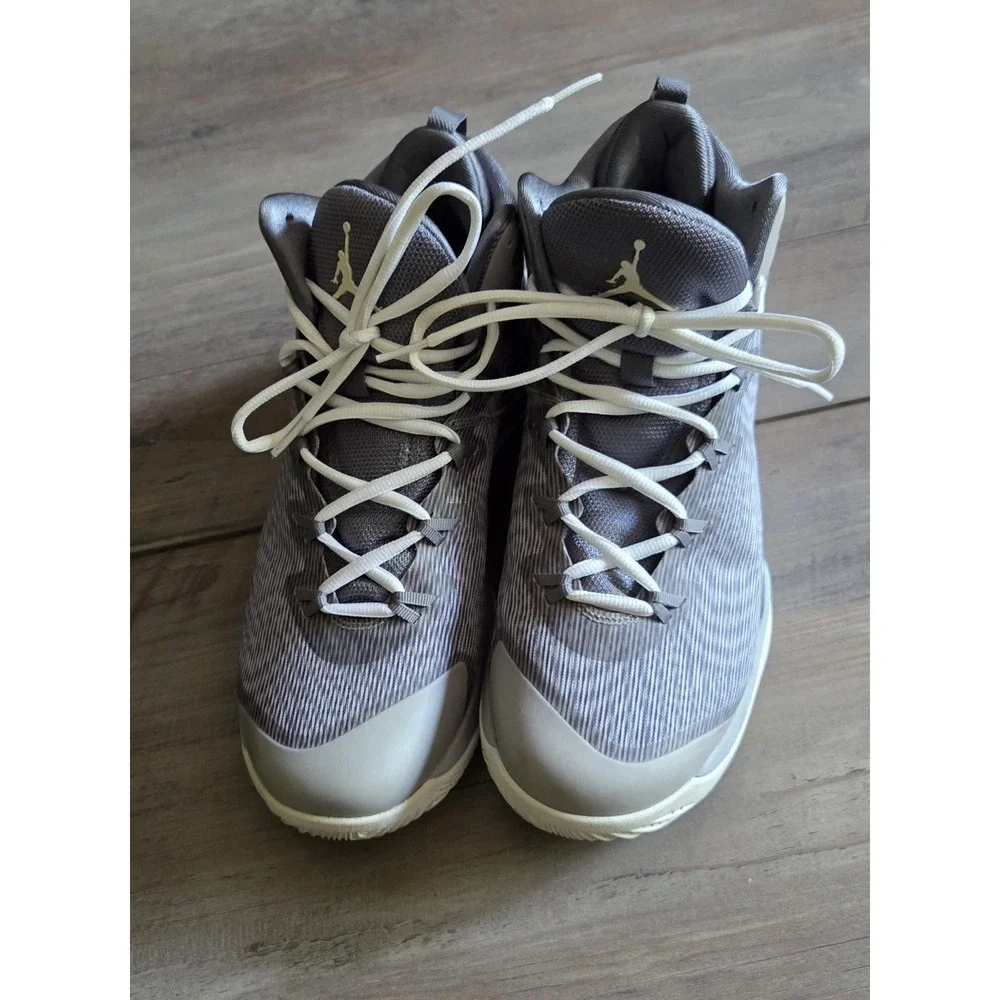 Size 10 - Nike Air Jordan Super.Fly 3 Gray & White Basketball Shoes Men